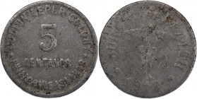Philippines Culion Islands 5 Centavos 1913 
 Philippines Culion Islands 5 Centavos 1913 Aluminium KM#6 Mintage:6600 Pcs Rare&nbsp; 
Grade: VF