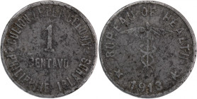 Philippines Culion Islands 1 Centavo 1913 
 Philippines Culion Islands 1 Centavo 1913 Aluminium KM#2 Mintage:33000 Pcs&nbsp; Rare 
Grade: XF