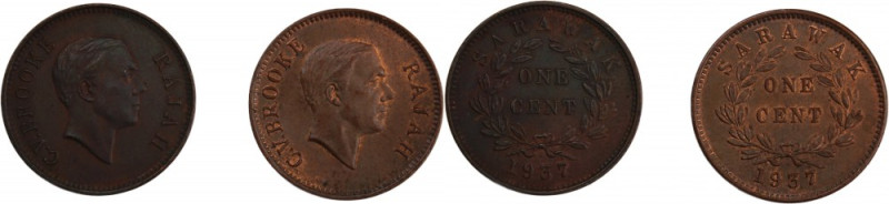 Sarawak 1 Cent 1937 (Lot of 2 Coins) 
 Sarawak 1 Cent 1937 (Lot of 2 Coins) Bro...