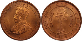 Ceylon 1 Cent 1926 
 Ceylon 1 Cent 1926 Copper KM#107 George V 
Grade: UNC
