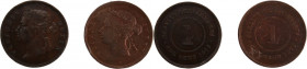 Straits Settlements 1 Cent 1873 & 1874 (Lot of 2 Coins) 
 Straits Settlements 1 Cent 1873 & 1874 (Lot of 2 Coins) Copper KM#9&nbsp; Victoria 
Grade:...