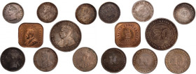 Straits Settlements 1891-1932 (Lot of 8 Coins) 
 Straits Settlements 1891-1932 (Lot of 8 Coins) Silver/ Copper Victoris/George v 
Grade: VF-UNC