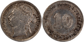Straits Settlements 10 Cents 1896 
 Straits Settlements 10 Cents 1896 Straits Settlements (British Colony) 10 Cents 1896 Royal London Mint Victoria K...