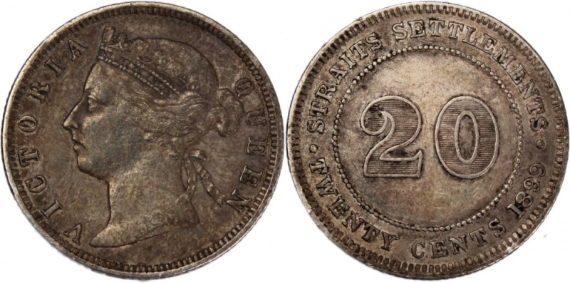 Straits Settlements 20 Cents 1899 
 Straits Settlements 20 Cents 1899 Straits S...