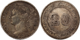 Straits Settlements 20 Cents 1899 
 Straits Settlements 20 Cents 1899 Straits Settlements (British Colony) 20 Cents 1899 Royal London Mint Victoria M...