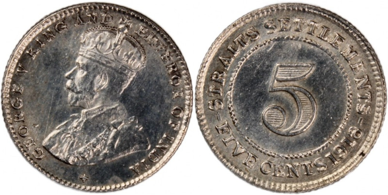 Straits Settlements 5 Cents 1918 
 Straits Settlements 5 Cents 1918 Straits Set...