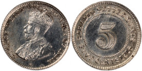 Straits Settlements 5 Cents 1918 
 Straits Settlements 5 Cents 1918 Straits Settlements (British Colony) 5 Cents 1918 Bombay Mint George V (Silver .4...