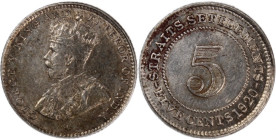 Straits Settlements 5 Cents 1920 
 Straits Settlements 5 Cents 1920 Straits Settlements (British Colony) 5 Cents 1920 Bombay Mint ( Rare ) George V (...