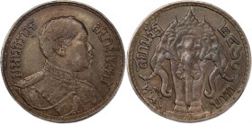 Thailand 1 Baht 1914-18 (BE2457-61) 
 Thailand 1 Baht 1914-18 (BE2457-61) Silver KM#45 Rama VI 
Grade: AU