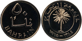 Bahrain 50 Fils 1965 (AH 1385) 
 Bahrain 50 Fils 1965 (AH 1385) Bahrain 50 Fils 1965 (AH 1385)&nbsp;Isa bin Salman Al Khalifa Copper-nickel KM#5

G...