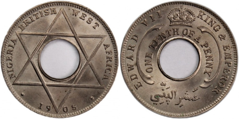 British West Africa 1/10 Penny 1908 
 British West Africa 1/10 Penny 1908 Coppe...