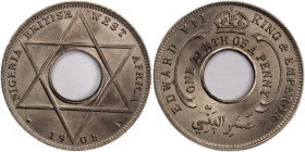 British West Africa 1/10 Penny 1908 
 British West Africa 1/10 Penny 1908 Copper-Nickel KM#3 Over-Date Edward VII 
Grade: UNC