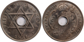 British West Africa 1 Penny 1936 
 British West Africa 1 Penny 1936 Copper-Nickel KM#9 George V 
Grade: UNC
