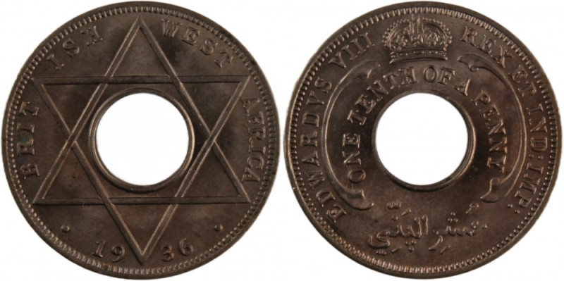 British West Africa 1/10 Penny 1936 
 British West Africa 1/10 Penny 1936 Briti...