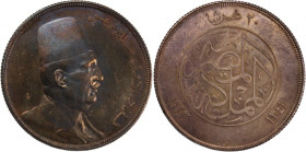 Egypt 20 Piastres 1923 (AH 1341) 
 Egypt 20 Piastres 1923 (AH 1341) Silver KM#338&nbsp; Ottoman Empire Ahmed Fuad I 
Grade: AU