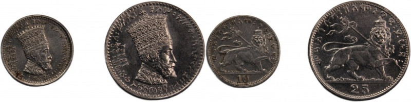 Ethiopia 25/10 Matonas 1930-31 (EE1923) (Lot of 2 Coins) 
 Ethiopia 25/10 Maton...