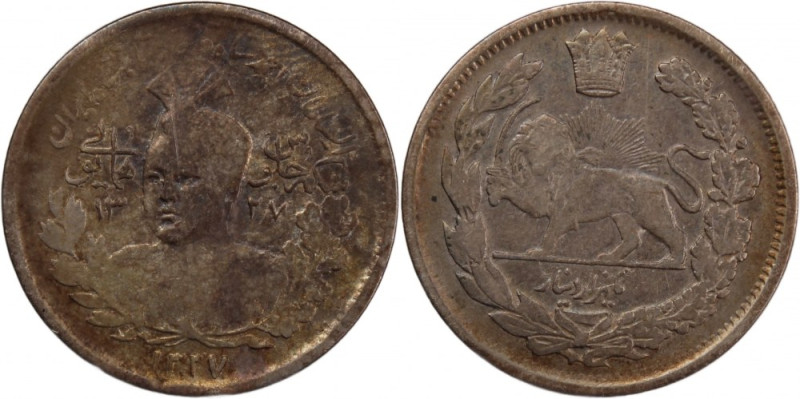 Iran 1000 Dinars 1918 (AH 1337) 
 Iran 1000 Dinars 1918 (AH 1337) Silver KM#105...