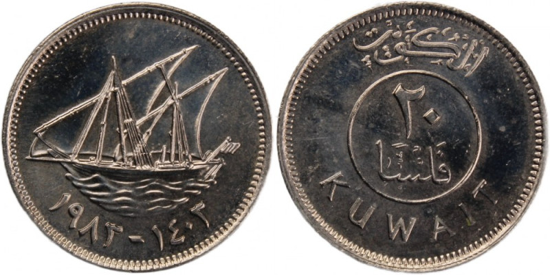 Kuwait 20 Fils 1983 (AH 1403) 
 Kuwait 20 Fils 1983 (AH 1403) Kuwait 20 Fils 19...