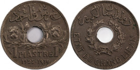 Lebanon 1 Piastre 1925 
 Lebanon 1 Piastre 1925 Copper-Nickel KM#3&nbsp; French Protectorate 
Grade: AU-UNC