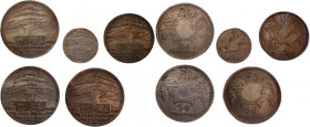 Lebanon 50 Piastres 1929/29/29 & 25 Piastres 1929 & 10 Piastres 1929 (Lot of 5 Coins) 
 Lebanon 50 Piastres 1929/29/29 & 25 Piastres 1929 & 10 Piastr...