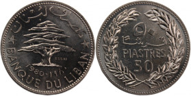 Lebanon 50 Piastres 1980 Essai 
 Lebanon 50 Piastres 1980 Essai Nickel KM#E14 Essai 
Grade: UNC