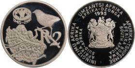 South Africa 2 Rand 1995 
 South Africa 2 Rand 1995 Silver KM#154 F.A.O Mintage:1743 Pcs 
Grade: PROOF