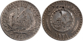 Syria 1/2 Piastre 1921 
 Syria 1/2 Piastre 1921 Copper-Nickel KM#68 
Grade: AU