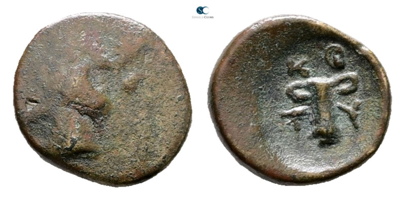 Kings of Thrace. Odrysian. Kotys I 383-359 BC. 
Bronze Æ

12 mm, 1,16 g


...