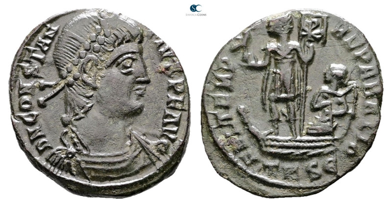 Constantius II AD 347-361. Thessaloniki
Follis Æ

19 mm, 2,70 g



Very F...