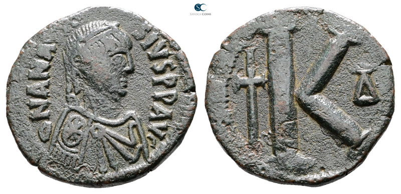 Anastasius I AD 491-518. Constantinople
Half Follis or 20 Nummi Æ

26 mm, 8,6...