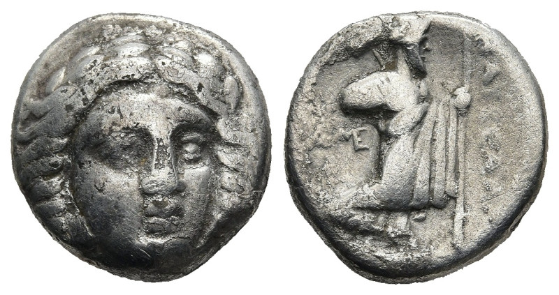 SATRAPS OF CARIA. Maussolos (Circa 377/6-353/2 BC). Halikarnassos.
AR Drachm (1...