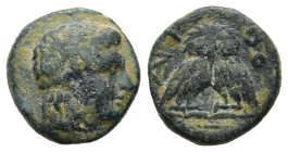 KINGS of THRACE. Agathokles, son of Lysimachos (circa 290-283/2 BC). Adramyteion
AE Bronze (12,5mm 1,86g)
Obv: Laureate head of Apollo to right
Rev...