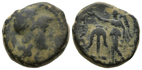 SELEUKID KINGS of SYRIA. Seleukos II Kallinikos (246-226 BC). Antioch on the Orontes
AE Bronze (19,9mm 9,1g)
Obv: Helmeted head of Athena right.
Re...