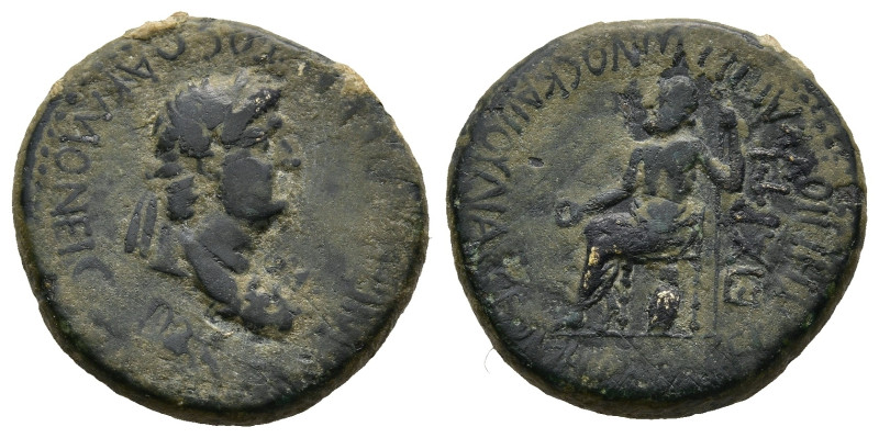 PHRYGIA. Acmoneia. Nero (AD 54-68). Loukios Servenios Kapito, archon, with his w...