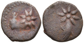 PONTOS. Uncertain, possibly Amisos. Struck under Mithradates VI (Circa 119-100 BC)
AE Bronze (13,1mm 1,9g)
Obv: Eight-pointed star on head of horse ...