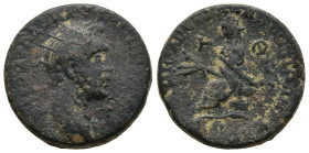 CILICIA. Anazarbus. Antoninus Pius (AD 138-161)
AE Bronze (22,2mm 7,7g)
Obv: Radiate head of Antoninus Pius, right
Rev: Turreted and veiled Tyche s...