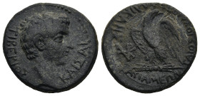 PHRYGIA. Apamea. Tiberius (AD 14-37). Gaois Ioulios Kallikles, magistrate.
AE Bronze (21,1mm 4,9g)
Obv: ΤΙΒΕΡΙΟΣ ΚΑΙΣΑΡ. Bare head right.
Rev: ΓΑΙΟ...