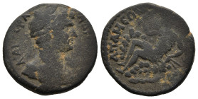 PHRYGIA. Apameia. Hadrian (AD 117-138)
AE Bronze (21,1mm 5,5g)
Obv: ΑΔΡΙΑΝΟϹ ΚΑΙ ϹΕΒΑ. Laureate and cuirassed bust of Hadrian right, with aegis
Rev...