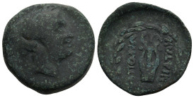 MYSIA. Apollonia ad Rhyndacum. (Circa 200-150 BC)
AE Bronze (25,6mm 10,4g)
Obv: Laureate head of Apollo to right
Rev: AΠOΛΛΩ-NIATΩN to right and le...