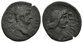 MYSIA. Attaea. Trajan (AD 98-117)
AE Bronze (17,3mm 2,54g)
Obv: Laureate head of Trajan right.
Rev: Draped bust of the Senate right.
RPC III, 1759