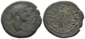 PHRYGIA. Bruzus. Pseudo-autonomous issue (Circa 2nd century AD).
AE Bronze (25,2mm 5g)
Obv: ΔΗΜΟϹ. Laureate bust of Demos right, with slight drapery...