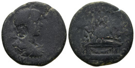 CAPPADOCIA. Caesarea. Elagabalus (218-222 AD)
AE Bronze (26,8mm 11,6g)
Obv: Laureate head of Elagabalus, right, seen from rear
Rev: Agalma of Mount Ar...