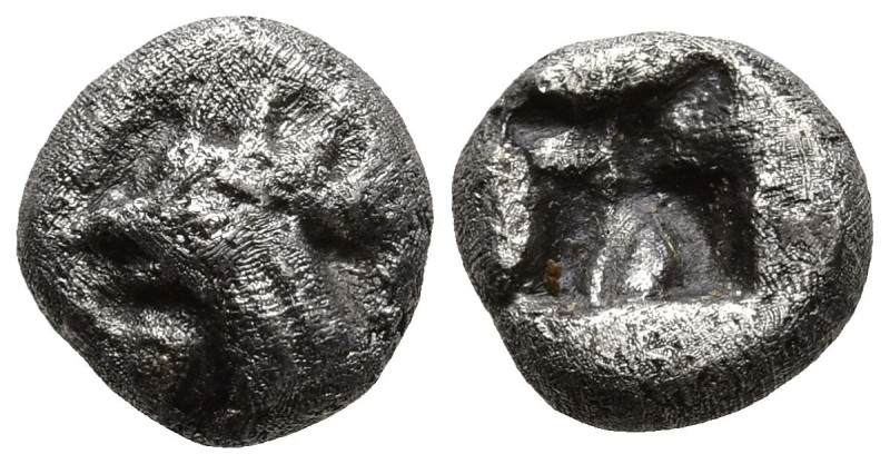 TROAS. Dardanos. (5th century BC)
AR Obol (7,1mm 0,56g)
Obv: Head of cockerel ...