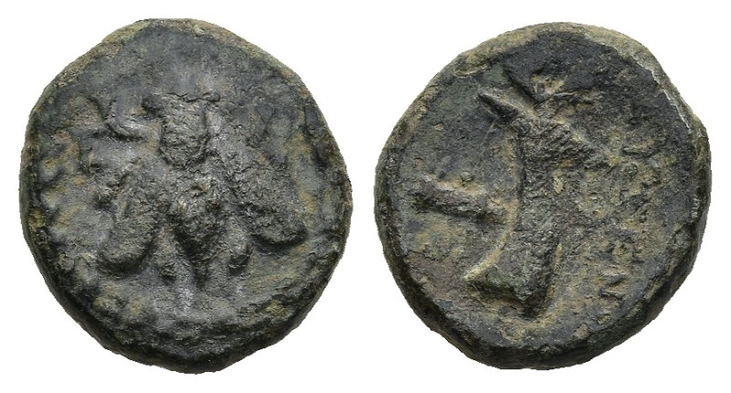 IONIA. Ephesos. (Circa 1st century BC)
AE Bronze (10,3mm 1,05g)
Obv: E - Φ. Be...