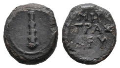 IONIA. Erythrai. (Circa 200-100 BC). Metras, magistrate.
AE Bronze (9,5mm 0,9g)
Obv: Club
Rev: MH / TPAΣ / EPY. Inscription three lines
BMC - (cf....