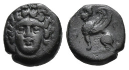 TROAS. Gergis. (4th-3rd centuries BC).
AE Bronze (10,1mm 1,4g)
Obv: Head of Sibyl Herophile facing slightly left.
Rev: Sphinx seated left; uncertai...