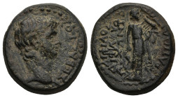 PHRYGIA. Hierapolis. Augustus (27 BC-14 AD). Diphilos, son of Diphilos (archon for the second time), magistrate
AE Bronze (18,1mm 5,33g)
Obv: ΚΑΙΣΑΡ...