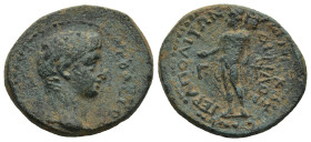 PHRYGIA. Hierapolis. Augustus (27 BC-AD 14). Meniskos, son of Diphilos, magistrate (archon?) for the third time.
AE Bronze (21,4mm 4,8g)
Obv: ΣΕΒΑΣΤ...