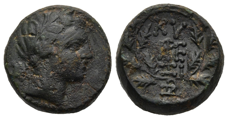 MYSIA. Kyzikos. (2nd-1st centuries BC).
AE Bronze (16,8mm 6,4g)
Obv: Laureate ...