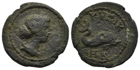 MYSIA. Kyzikos. Pseudo-autonomous issue, time of Commodus (177-192 AD).
AE Bronze (20,5mm 4,69g)
Obv: Corn-wreathed and draped bust of Kore Soteira ...